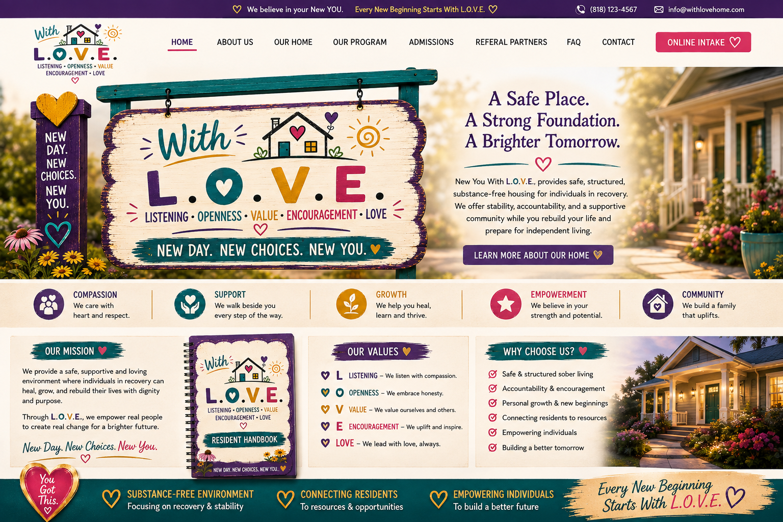 New You With L.O.V.E. website and community experience artwork